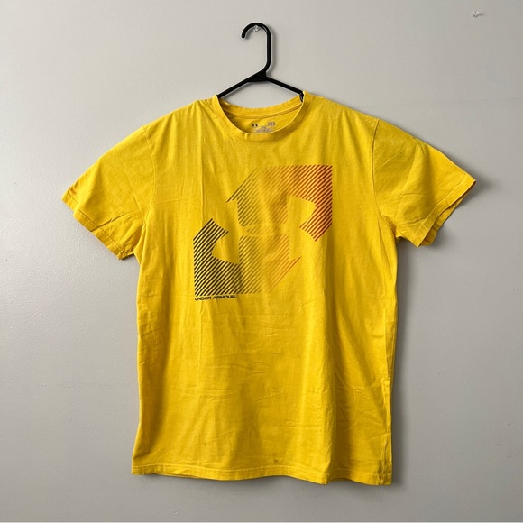 UnderArmour UA Yellow T-shirt Tees Heat Gear - Large - Picture 1 of 9